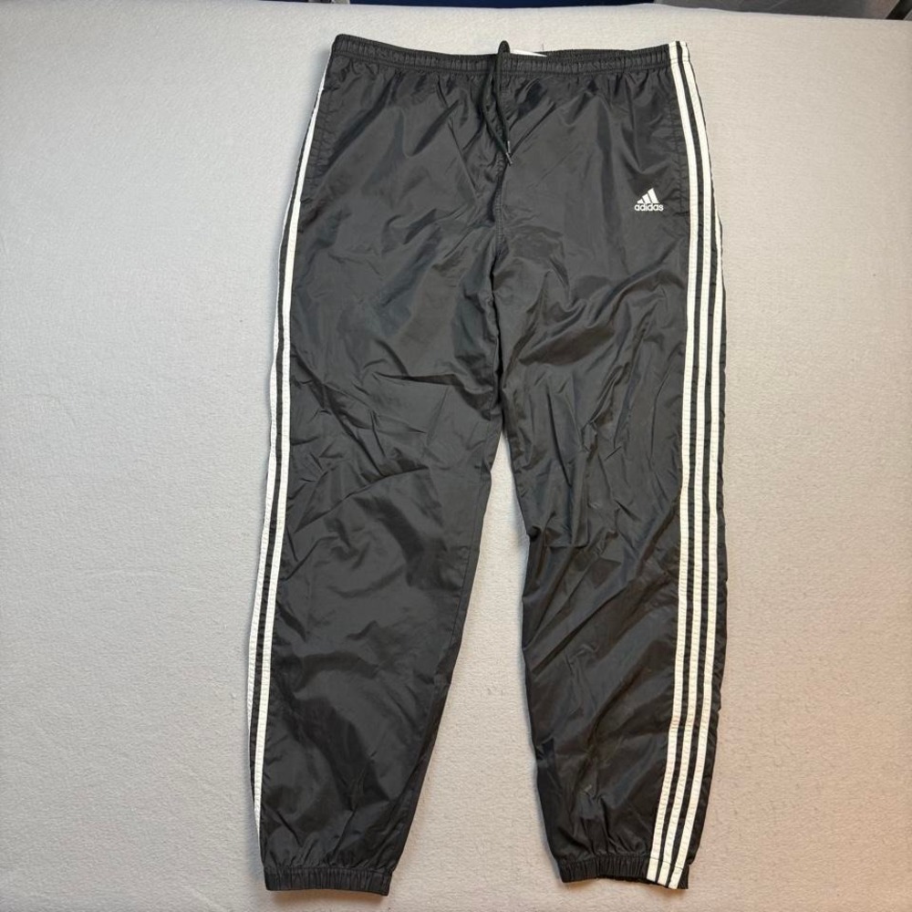 Vintage Adidas Track Pants Black White Striped Joggers Size XL